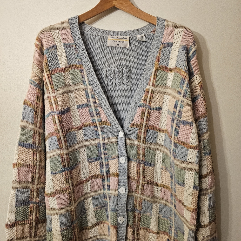 Marisa Christina Pastel Patchwork Button Cardigan - image 1